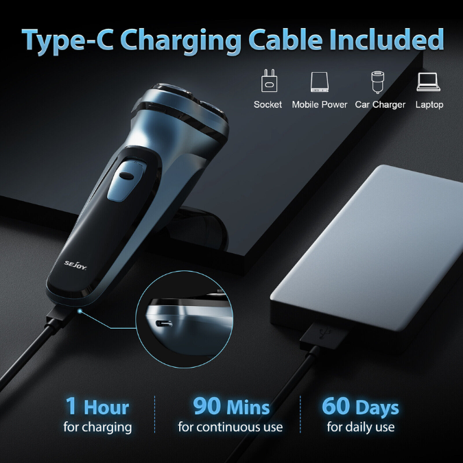Rechargeable Rotary Shaver Razor