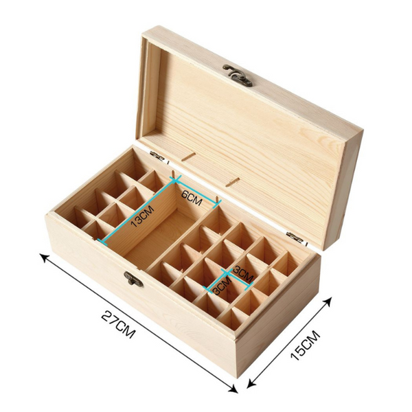 Wooden Storage Box with 25 Slots