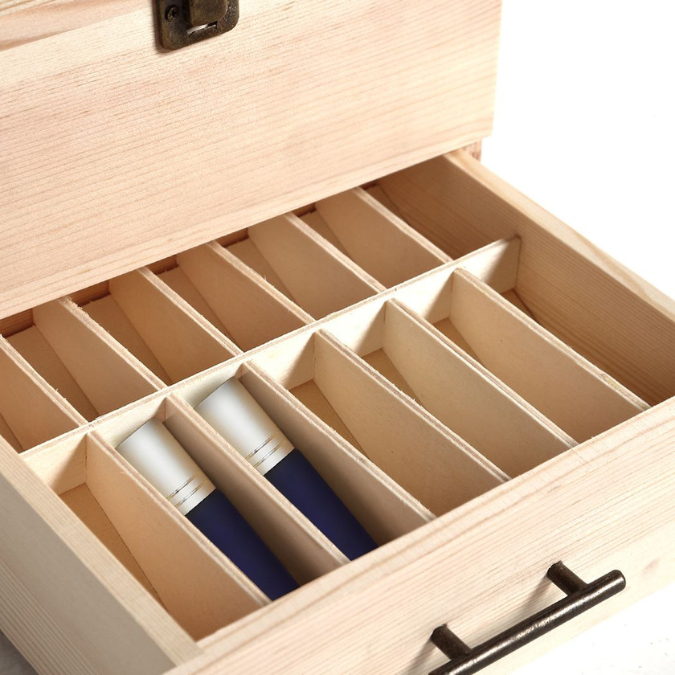 Wooden Storage Box with 59 Slots